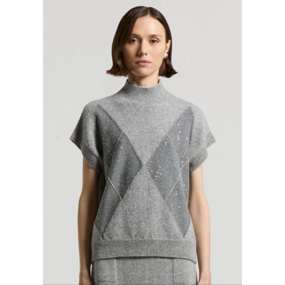 NWT Peserico Lurex, cashmere, silk and wool sweater, Sz Med $650 C39
